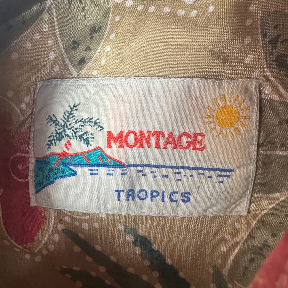 Montage Tropics Silk Hawaiian Shirt Mens Size XL Floral Tropical Resort Vacation - Picture 6 of 6